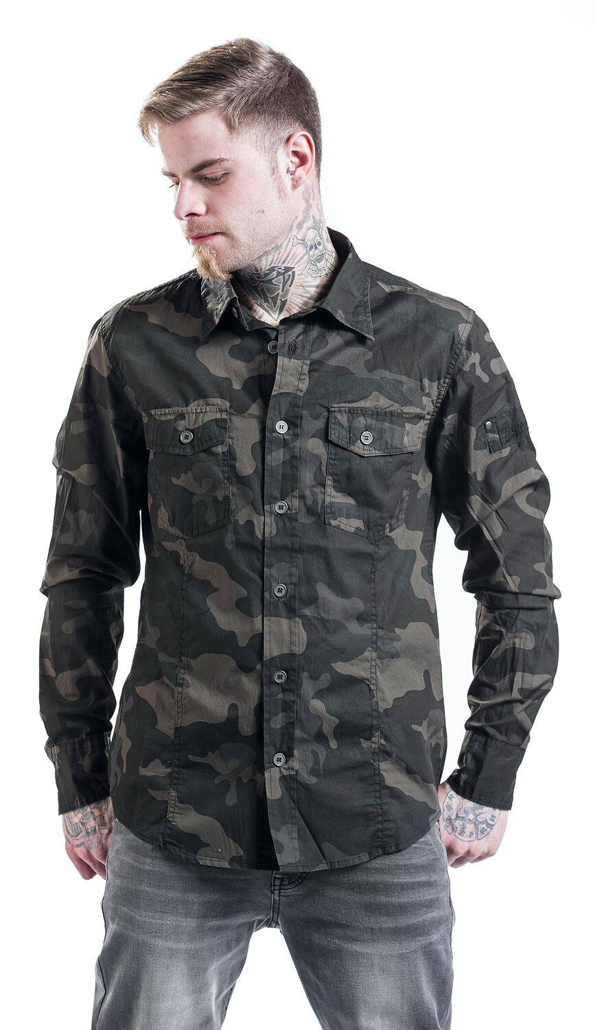 EMP "Slim Fit Shirt" Langarmhemd Darkcamo Von Brandit