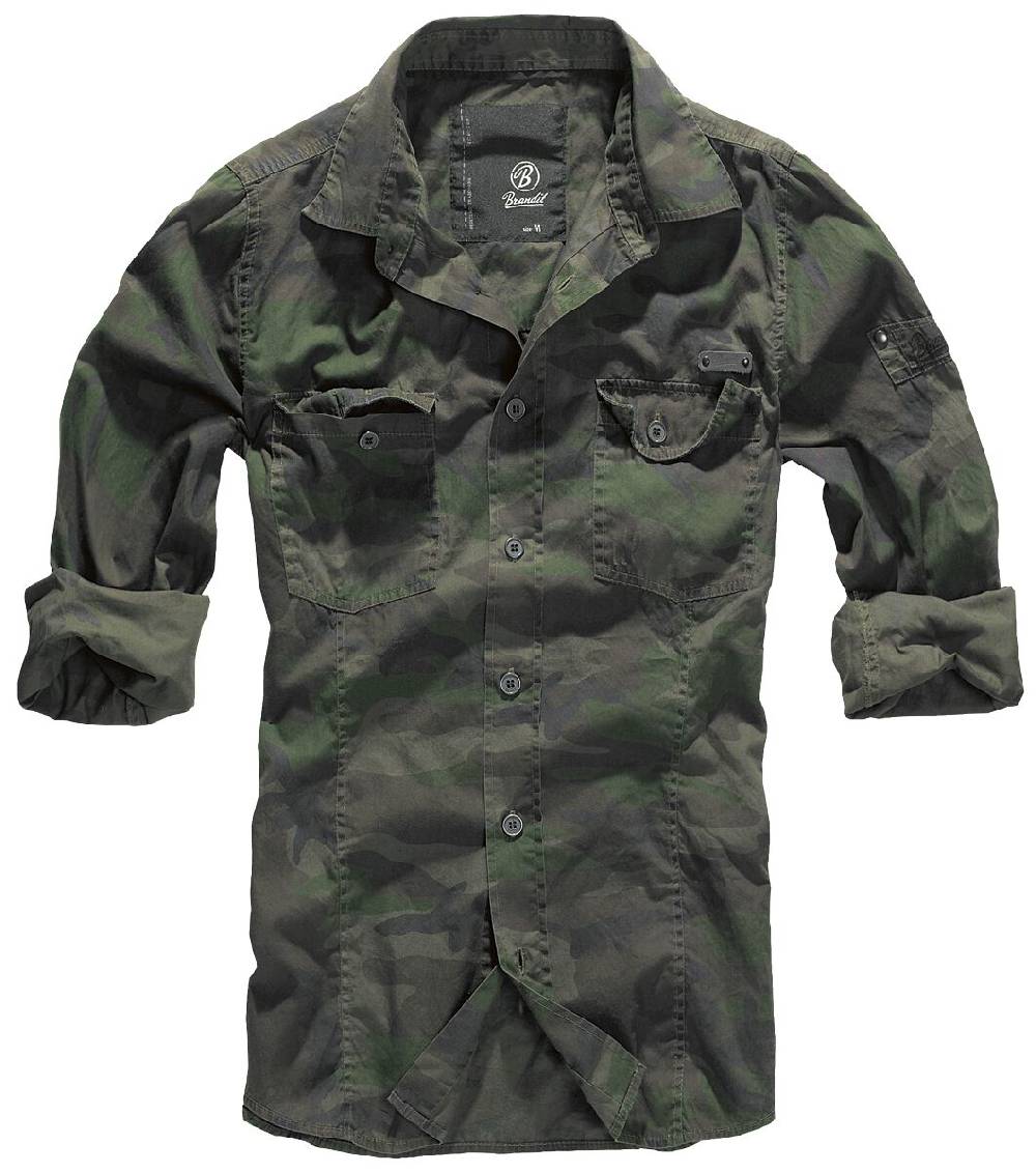 EMP "Slim Fit Shirt" Langarmhemd Woodland Von Brandit