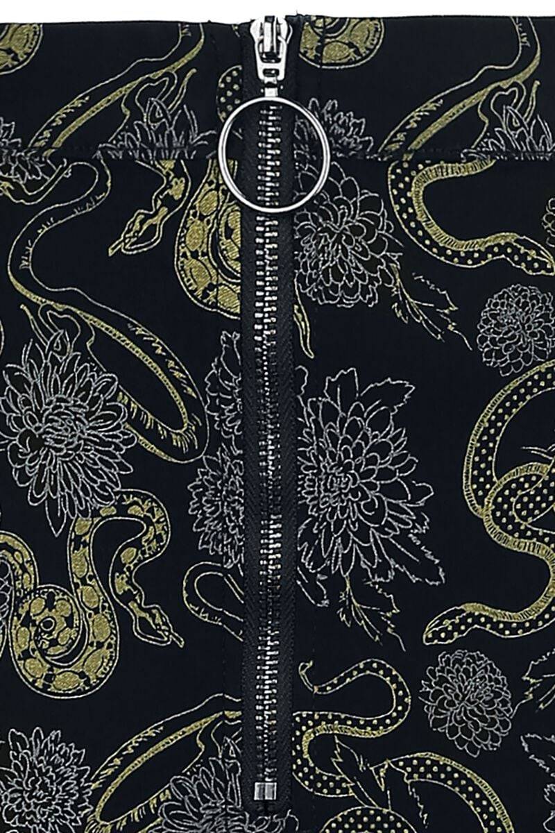 EMP "Slither Skirt" Kurzer Rock Schwarz Von Banned Alternative