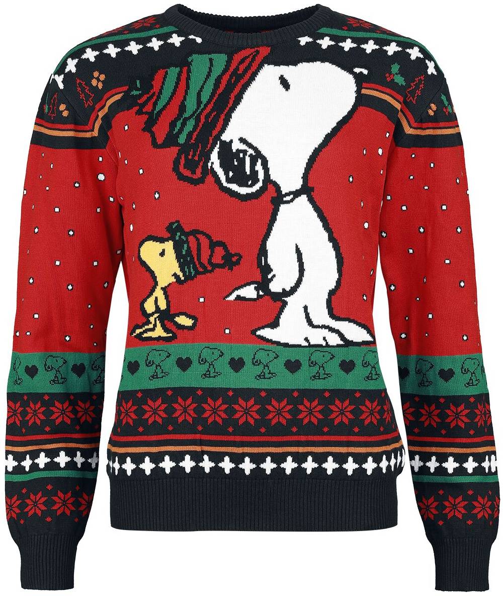 EMP "Snoopy And Woodstock" Weihnachtspullover multicolor von Peanuts