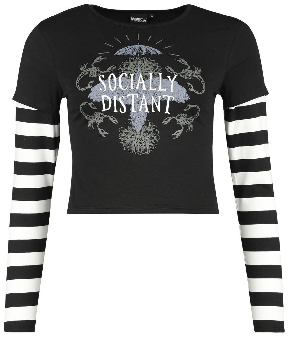 EMP "Socially Distant" Langarmshirt schwarz/weiß von Wednesday