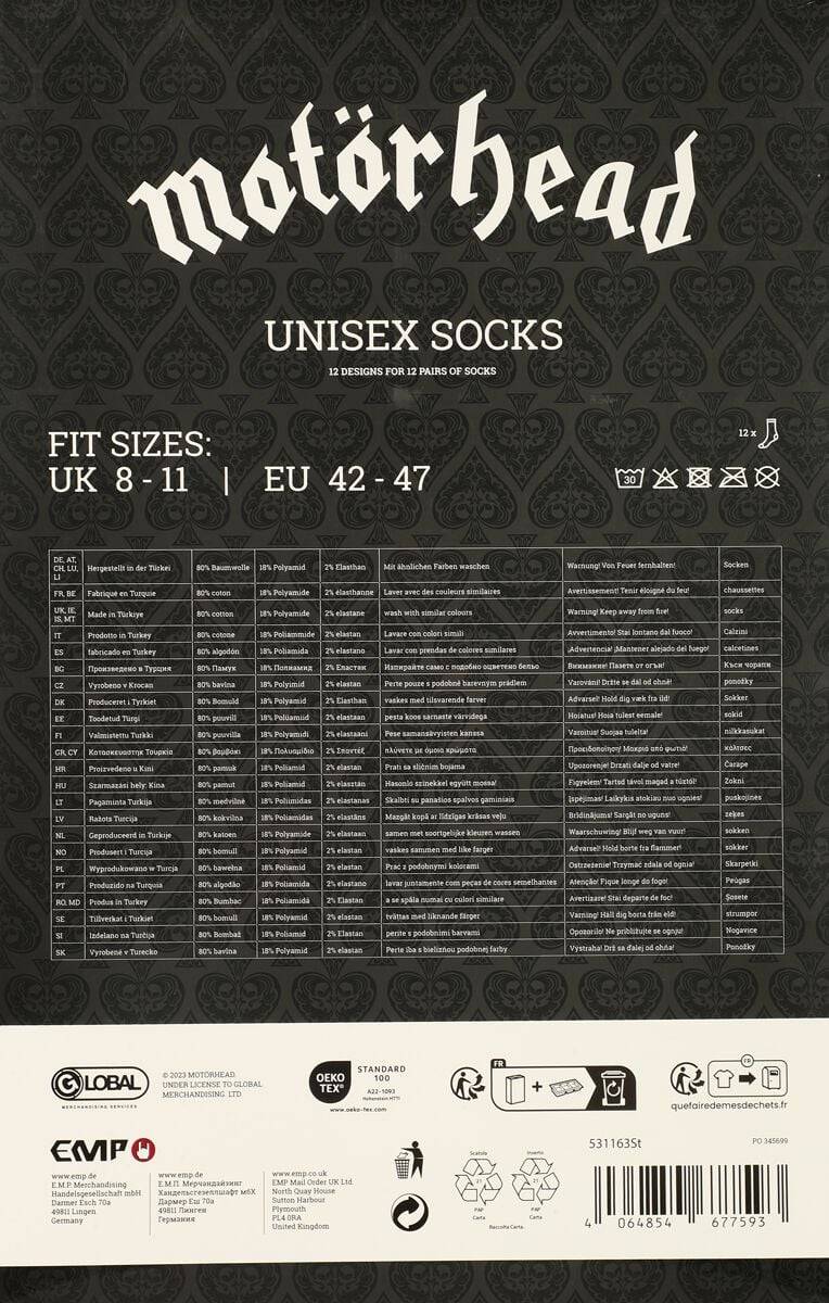 EMP "Socken-Adventskalender" Adventskalender Multicolor Von Motörhead