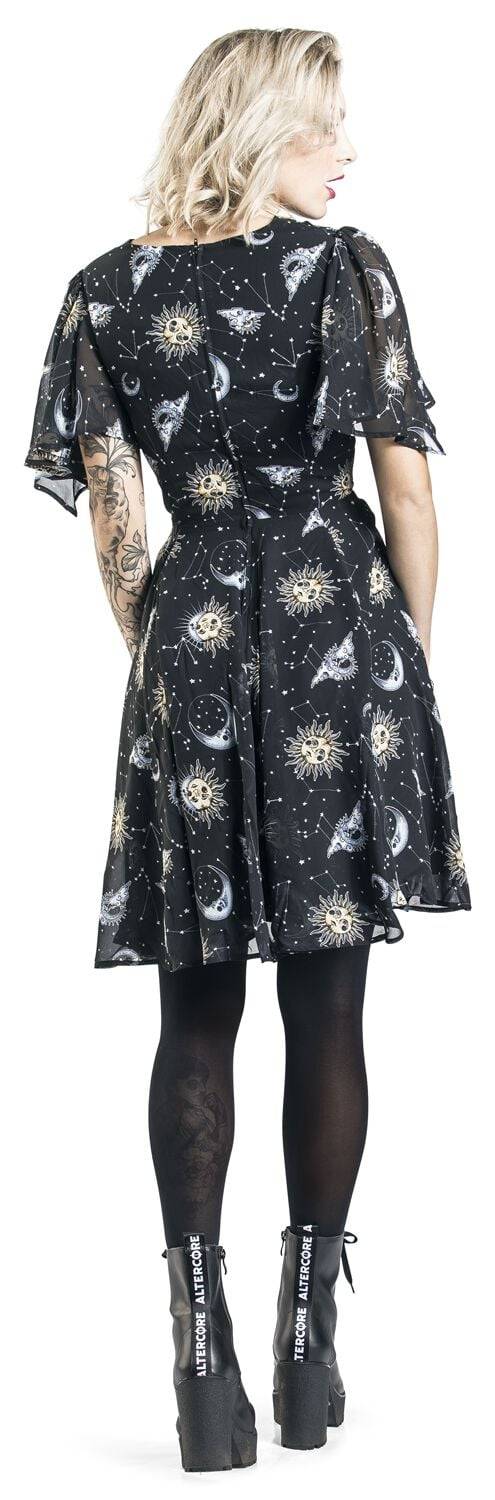 EMP "Solaris Dress" Mittellanges Kleid Schwarz Von Hell Bunny