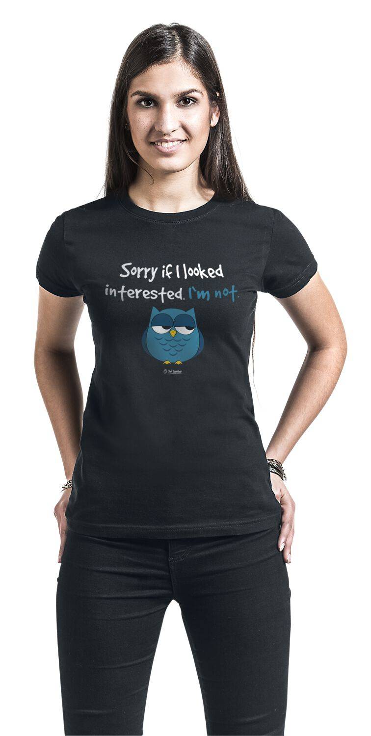EMP "Sorry If I Looked Interested. I'm Not." T-Shirt Schwarz Von Tierisch