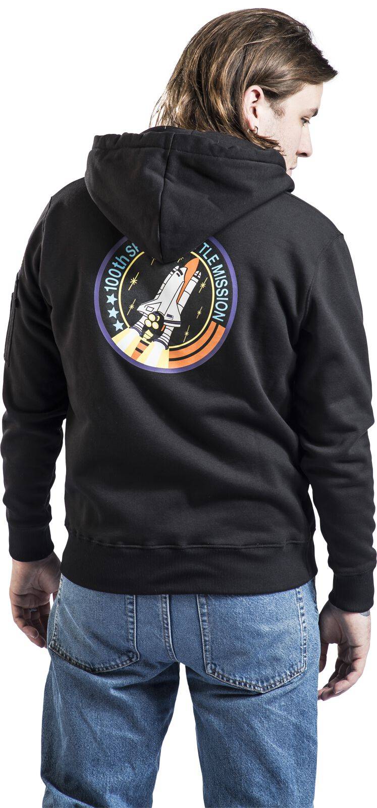 EMP "Space Shuttle Hoody" Kapuzenpullover Schwarz Von Alpha Industries