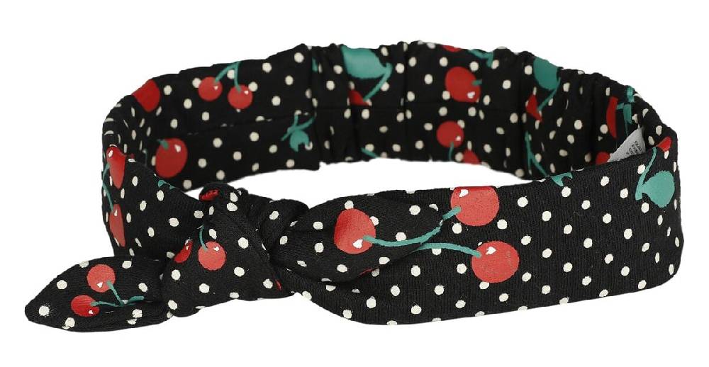 EMP "Special Cherries Shawl Hoodie & Hairband" Kapuzenpullover Schwarz Von Pussy Deluxe