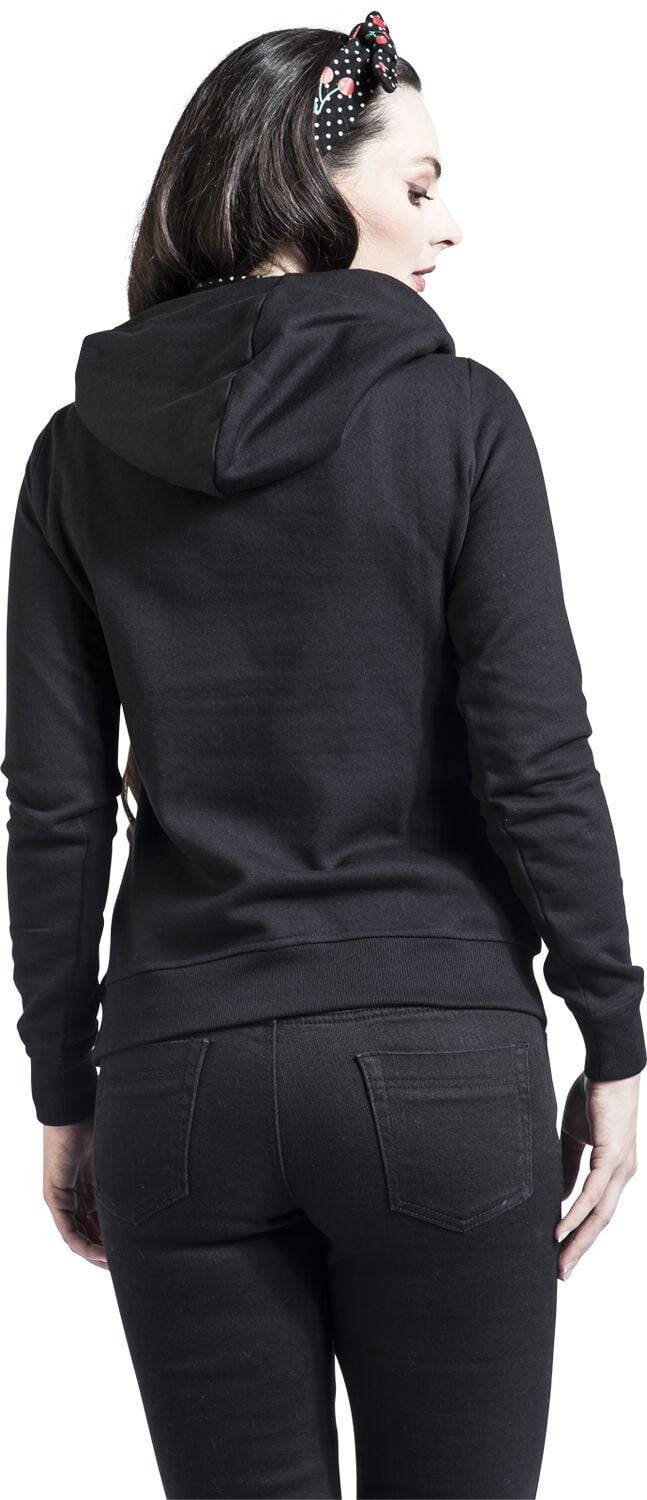 EMP "Special Cherries Shawl Hoodie & Hairband" Kapuzenpullover Schwarz Von Pussy Deluxe