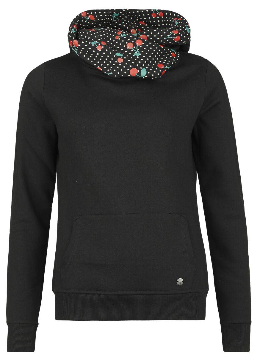 EMP "Special Cherries Shawl Hoodie & Hairband" Kapuzenpullover schwarz von Pussy Deluxe