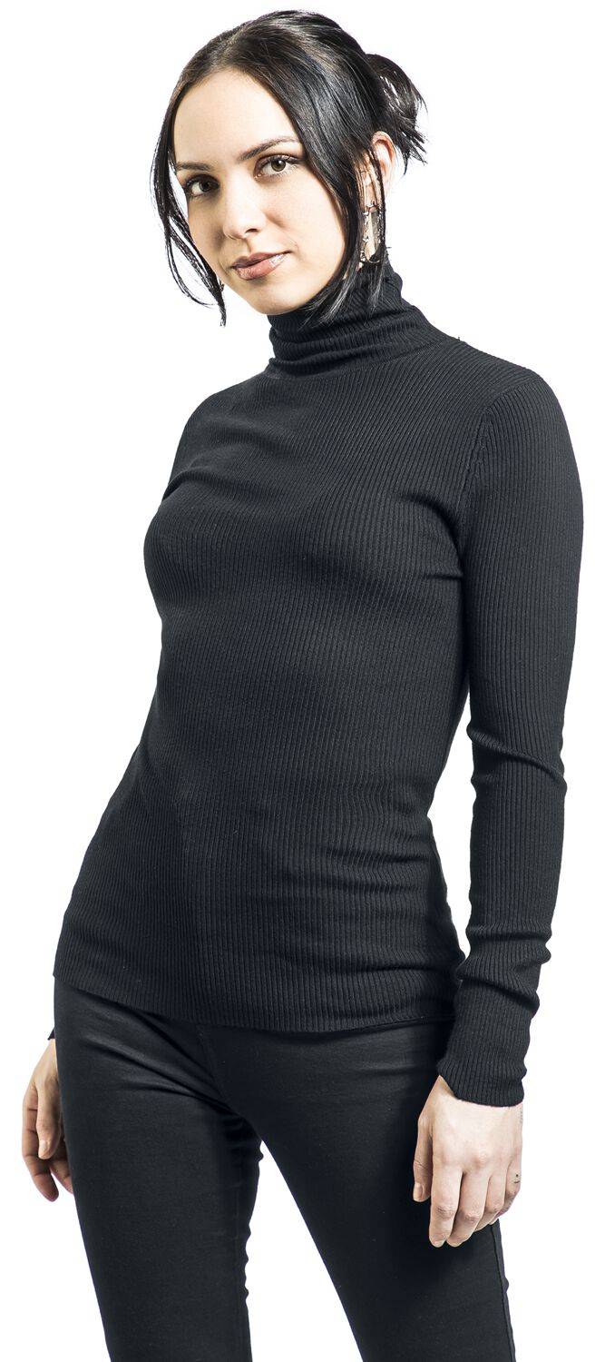 EMP "Spiros Top" Strickpullover Schwarz Von Hell Bunny