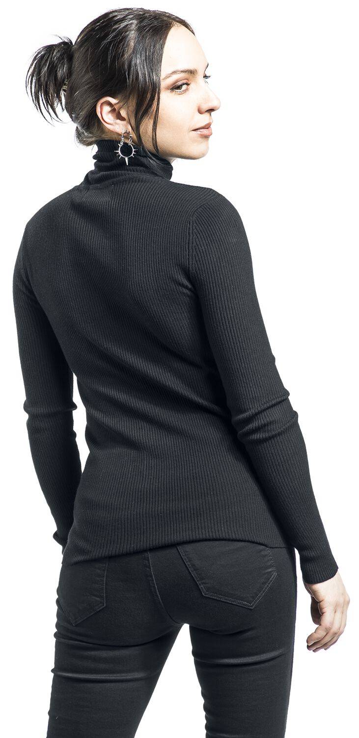 EMP "Spiros Top" Strickpullover Schwarz Von Hell Bunny