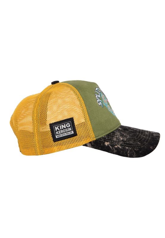 EMP "Split The Road Vintage Trucker" Cap Grün/schwarz Von King Kerosin