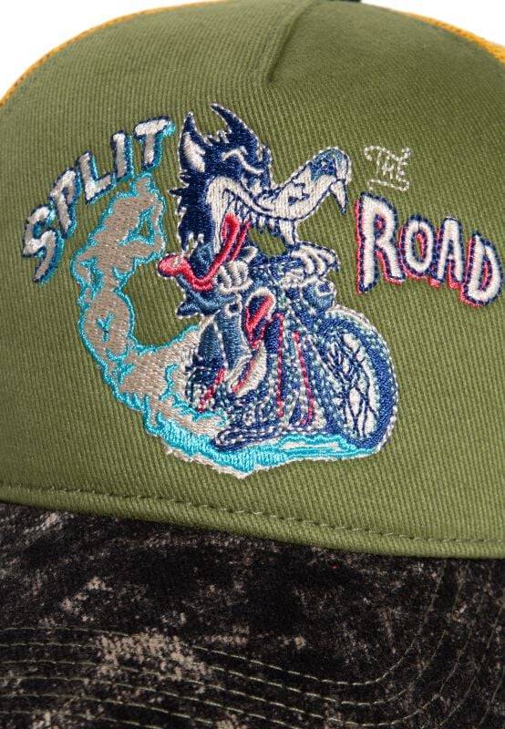 EMP "Split The Road Vintage Trucker" Cap Grün/schwarz Von King Kerosin
