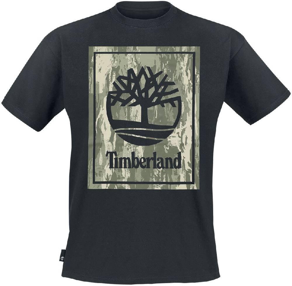 EMP "Stack Logo Camo Short Sleeve Tee" T-Shirt schwarz von Timberland