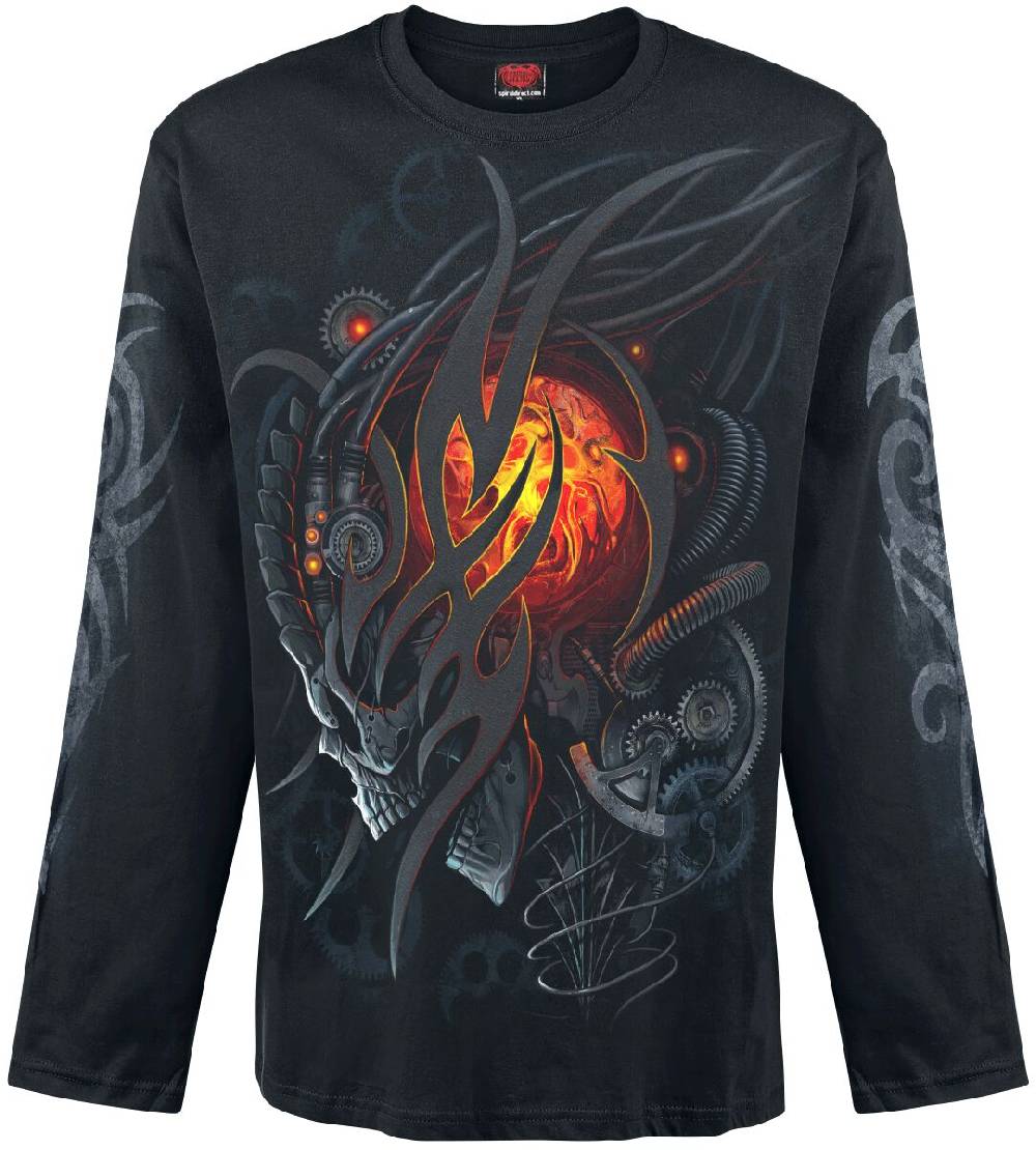 EMP "Steampunk Skull" Langarmshirt schwarz von Spiral