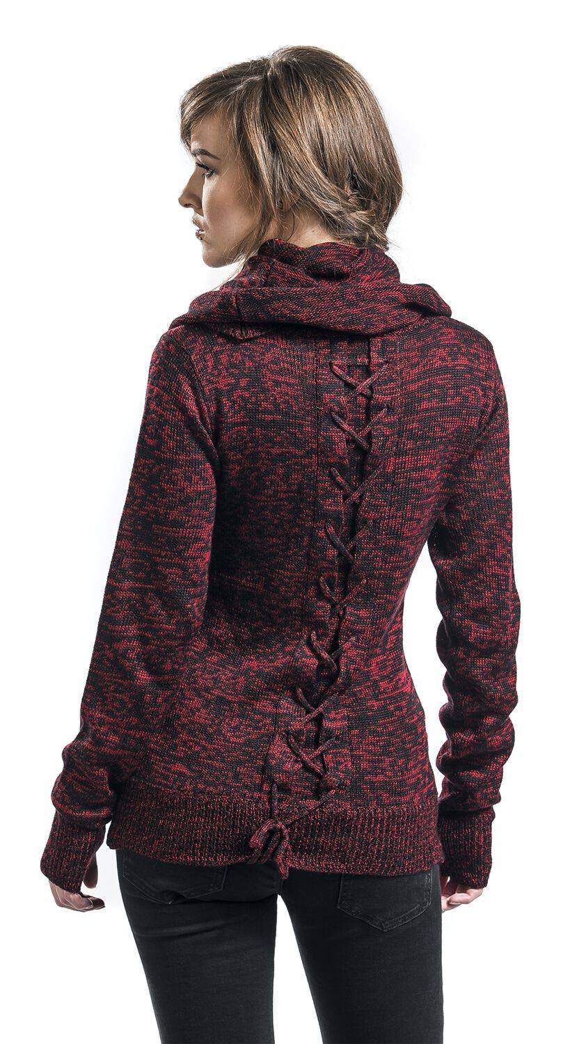 EMP Strickpullover Schwarz/rot Von Black Premium By EMP