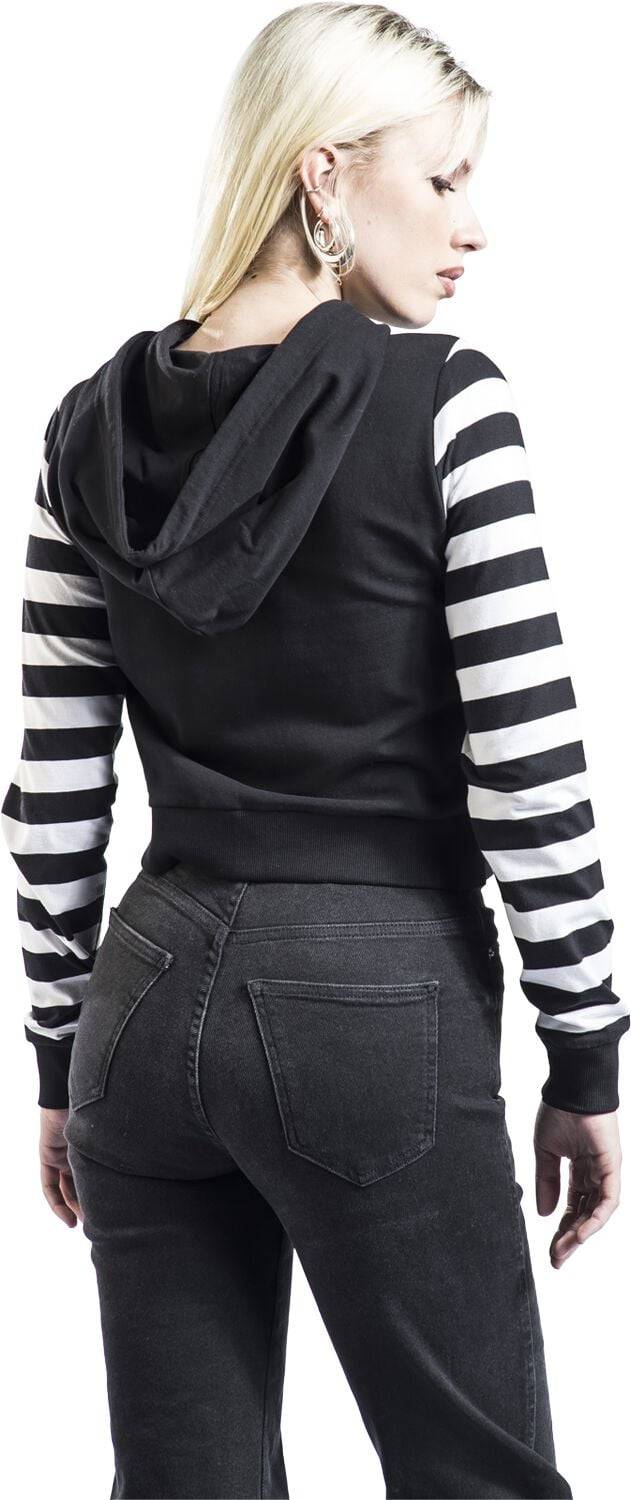 EMP "Stripes" Kapuzenjacke Schwarz/weiß Von Wednesday