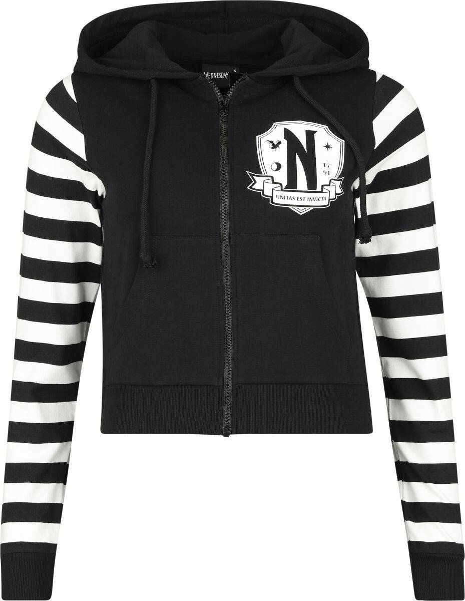 EMP "Stripes" Kapuzenjacke schwarz/weiß von Wednesday