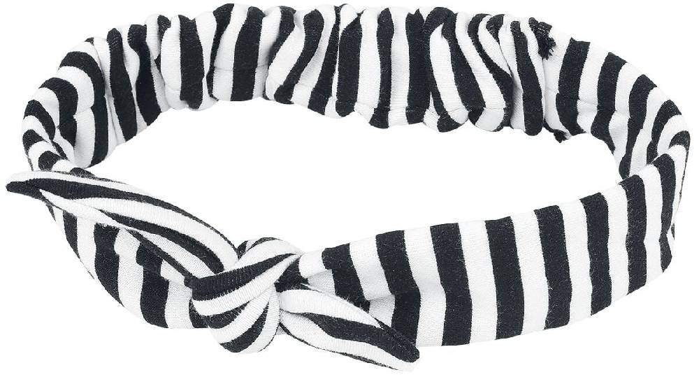 EMP "Stripes Shawl Hoodie With Hairband" Kapuzenpullover Schwarz/weiß Von Pussy Deluxe