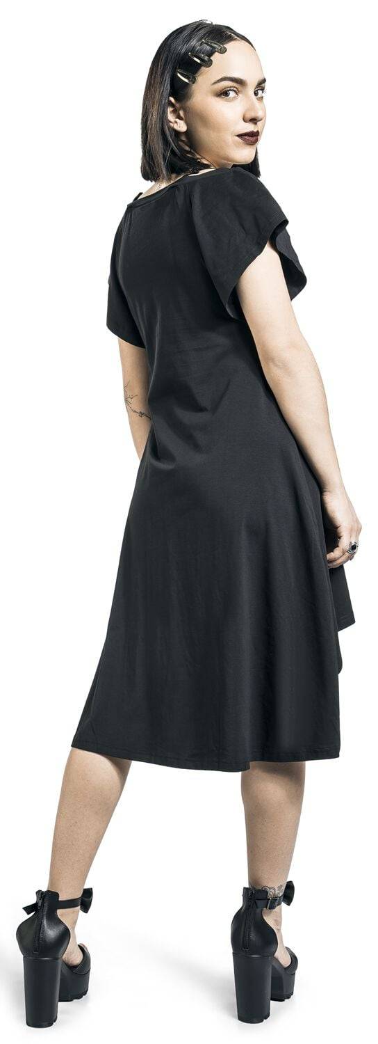 EMP "Summoner Dress" Mittellanges Kleid Schwarz/weiß Von Poizen Industries