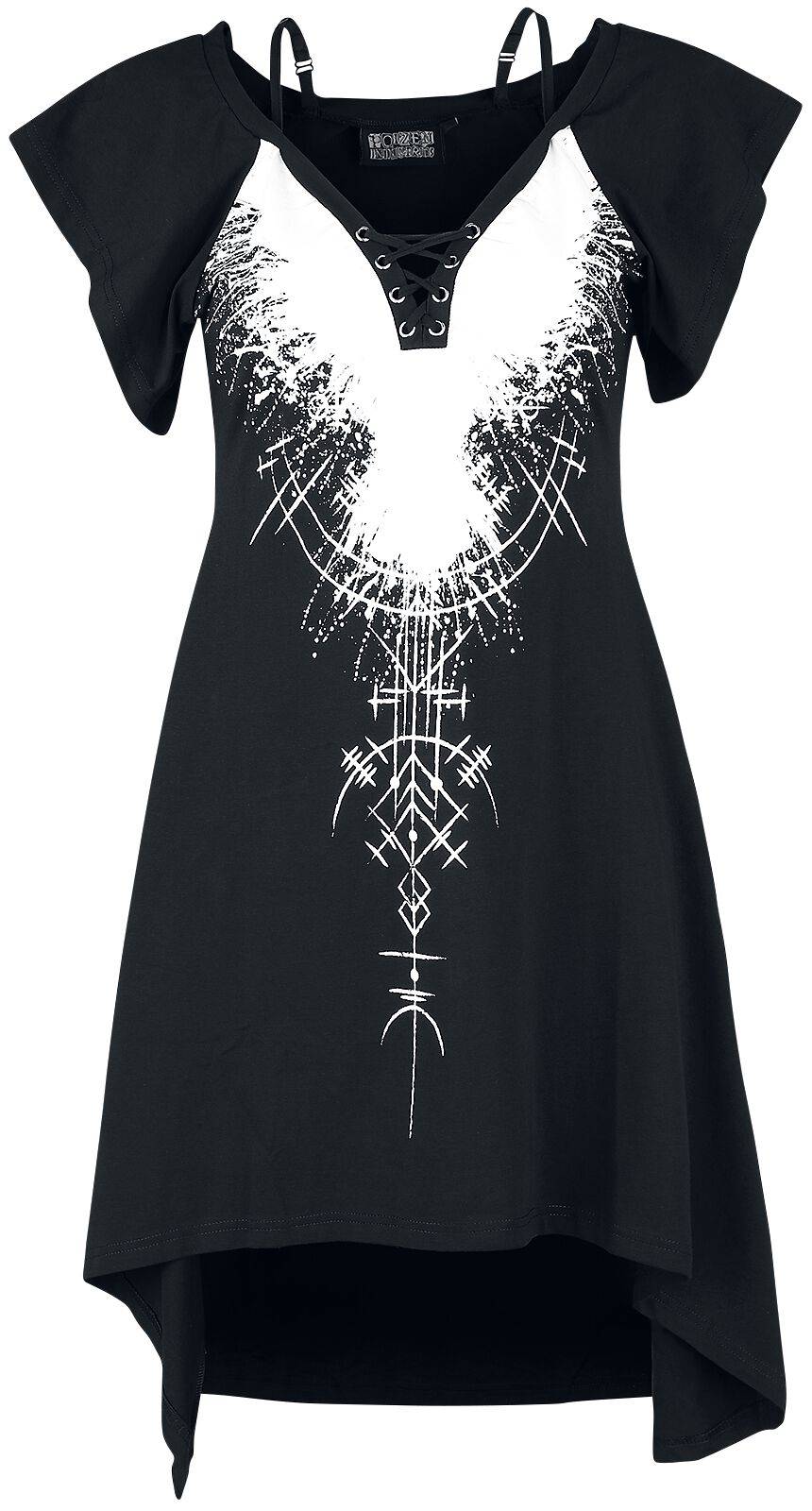 EMP "Summoner Dress" Mittellanges Kleid schwarz/weiß von Poizen Industries