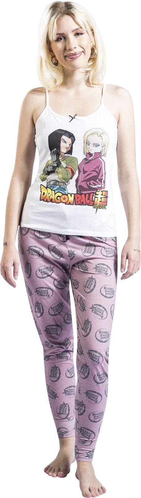 EMP "Super - Android Pair" Schlafanzug Weiß/rosa Von Dragon Ball