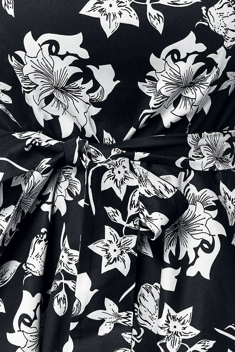 EMP "Swing-Blumenkleid" Mittellanges Kleid Schwarz Von Belsira
