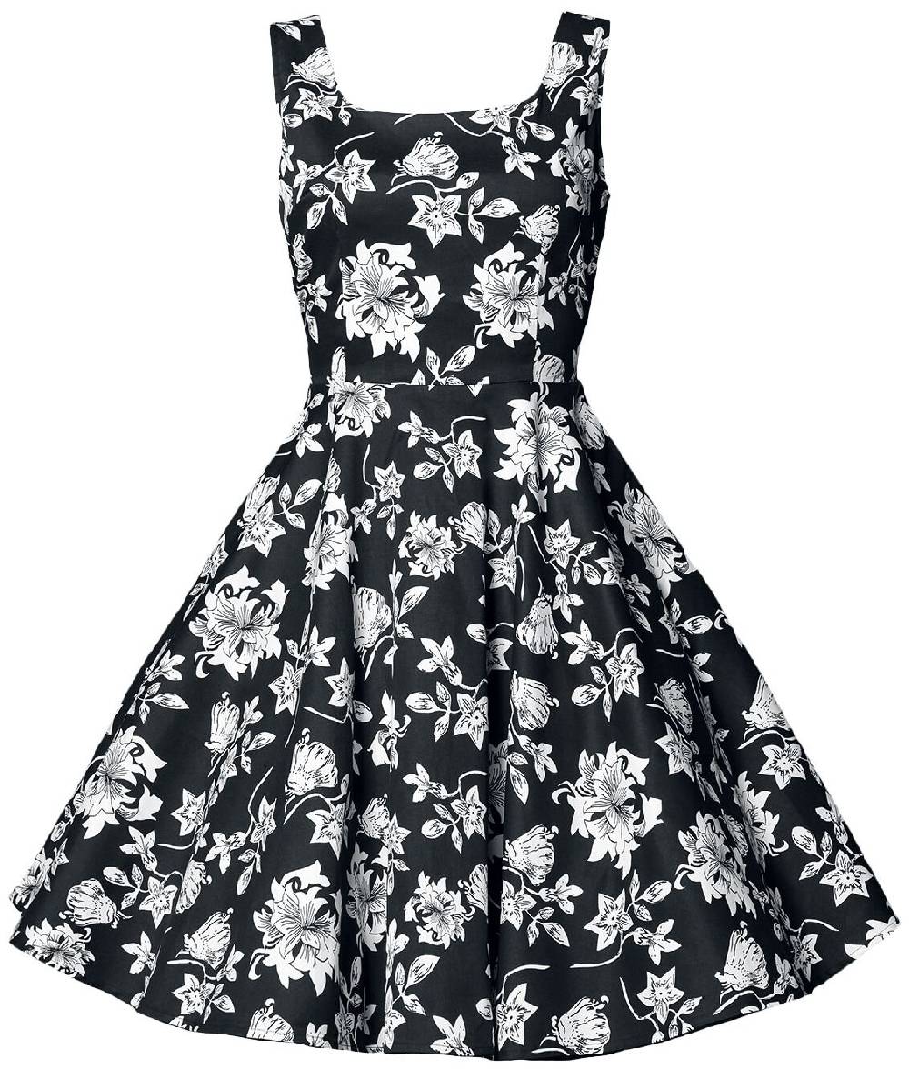 EMP "Swing-Blumenkleid" Mittellanges Kleid schwarz von Belsira