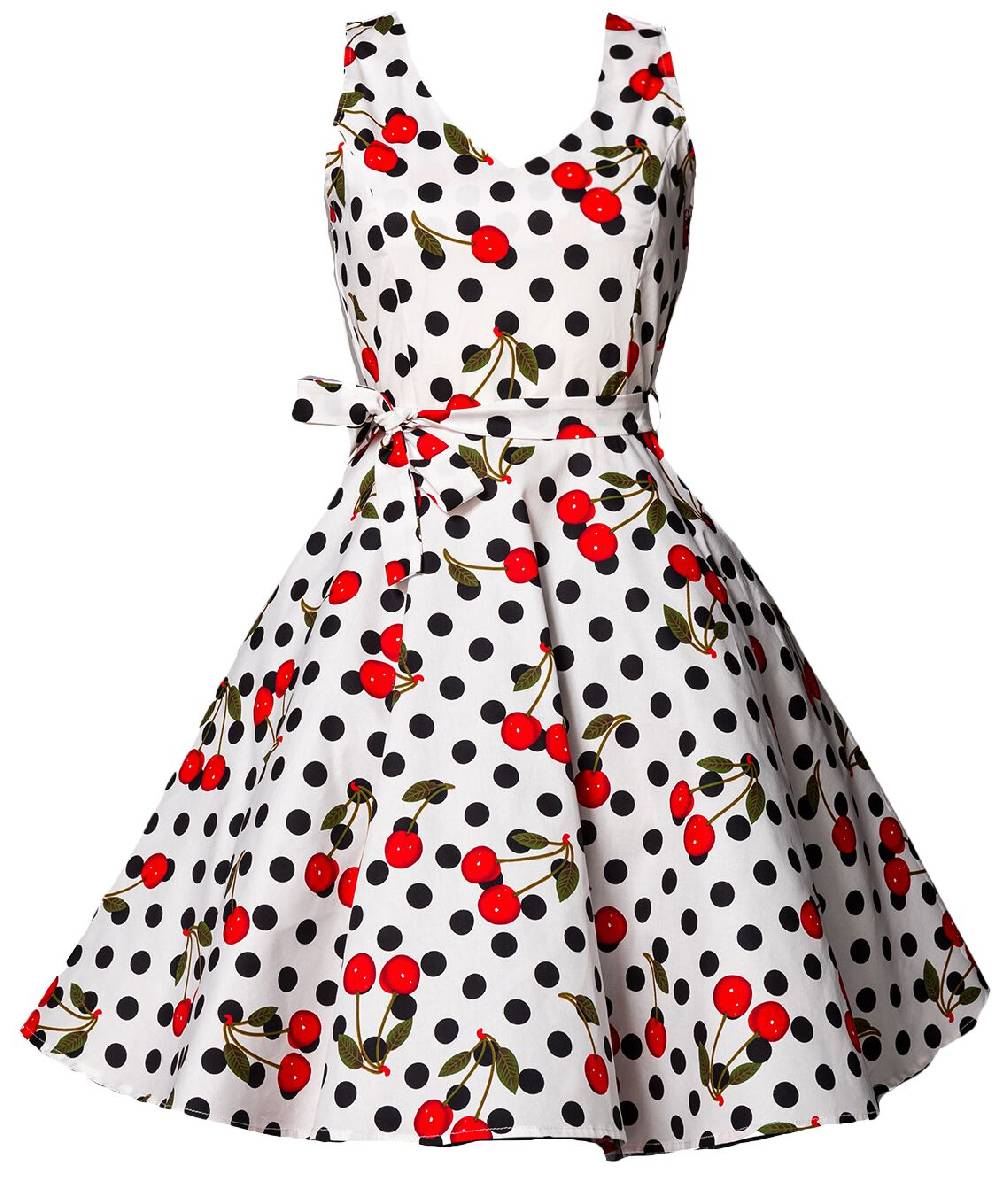 EMP "Swing-Kirschenkleid" Mittellanges Kleid schwarz/weiß von Belsira