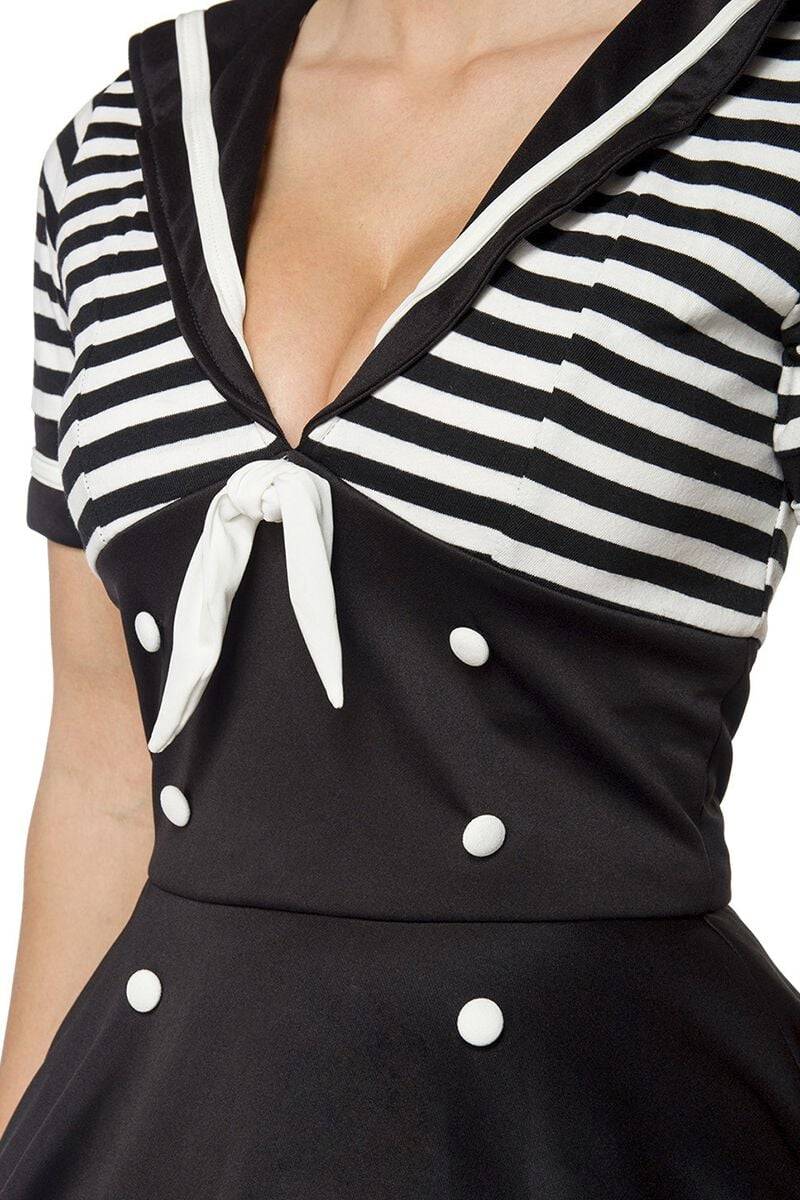 EMP "Swing-Kleid Im Marinelook" Mittellanges Kleid Schwarz/weiß Von Belsira