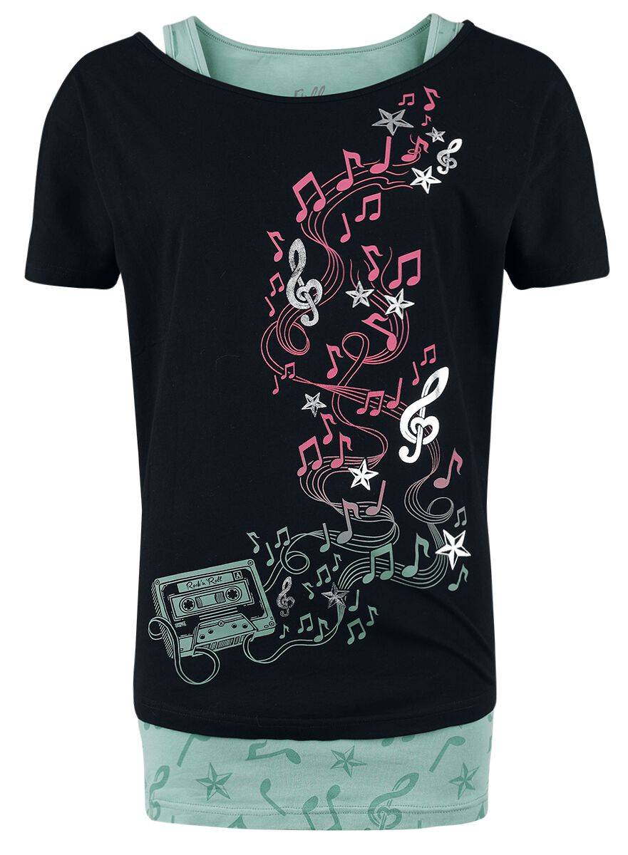 EMP T-Shirt schwarz/pink/grün von Full Volume by EMP