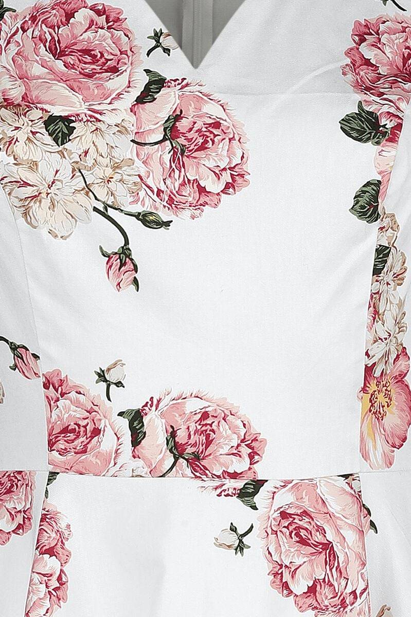 EMP "Taraneh Swing Dress" Mittellanges Kleid Weiß/rosa Von H&R London