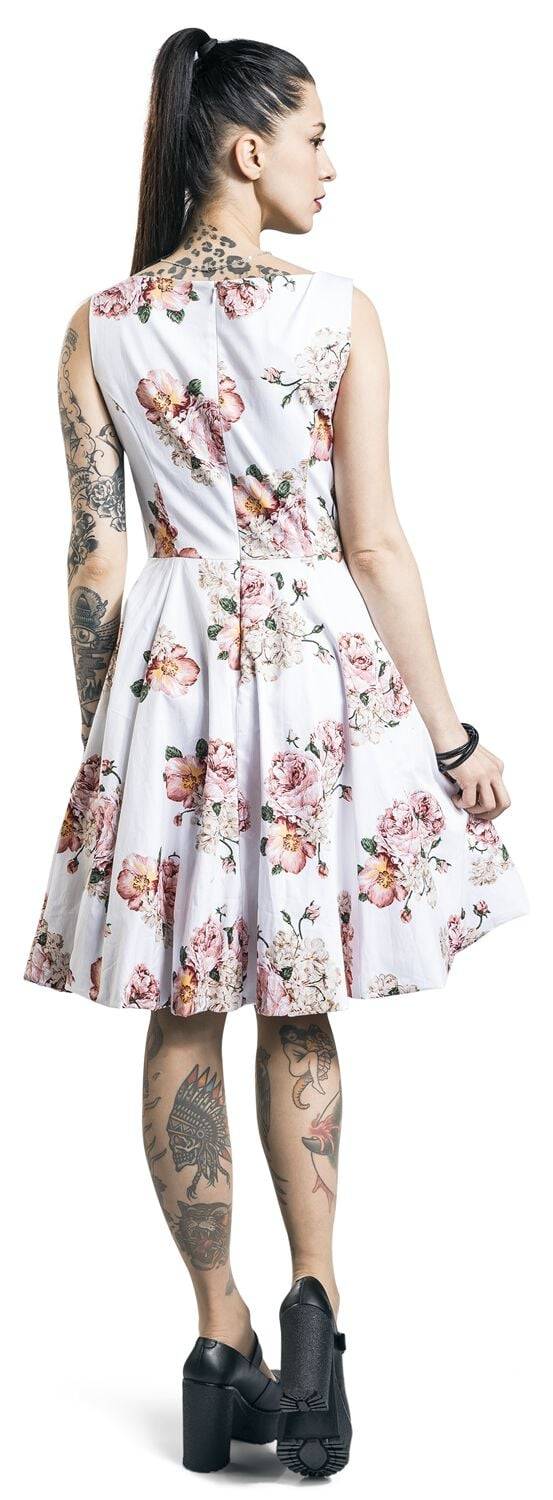 EMP "Taraneh Swing Dress" Mittellanges Kleid Weiß/rosa Von H&R London