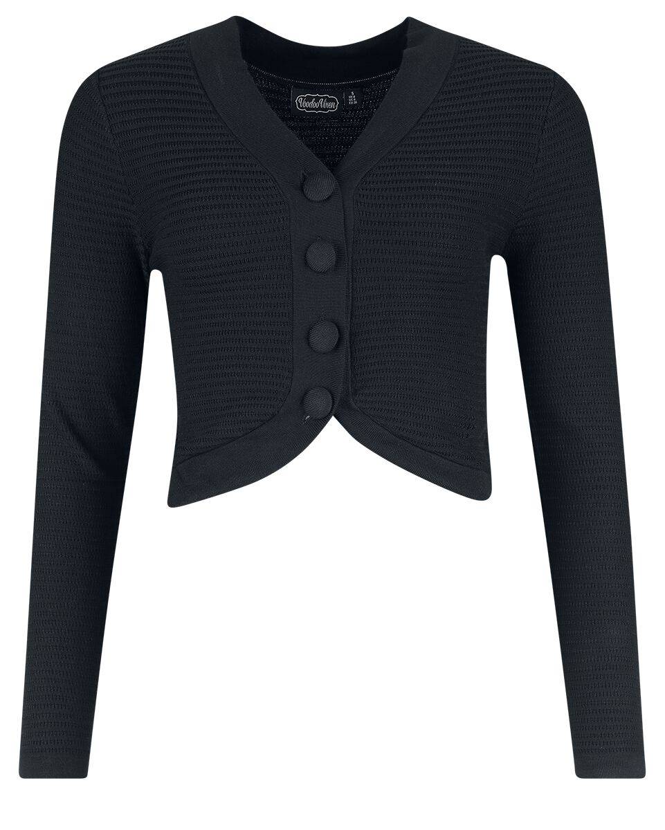 EMP "Textured Knit Crop Cardigan" Cardigan schwarz von Voodoo Vixen