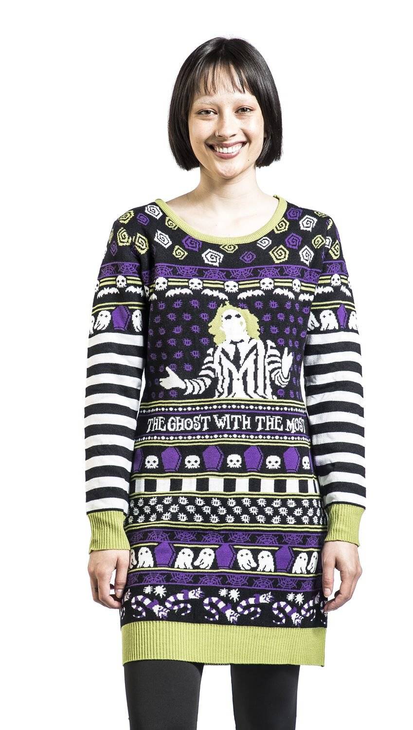 EMP "The Ghost With The Most" Mittellanges Kleid Multicolor Von Beetlejuice