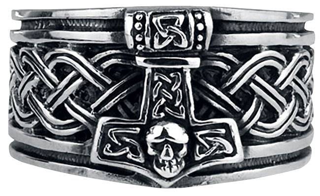 EMP "Thors Hammer" Ring silberfarben von etNox hard and heavy
