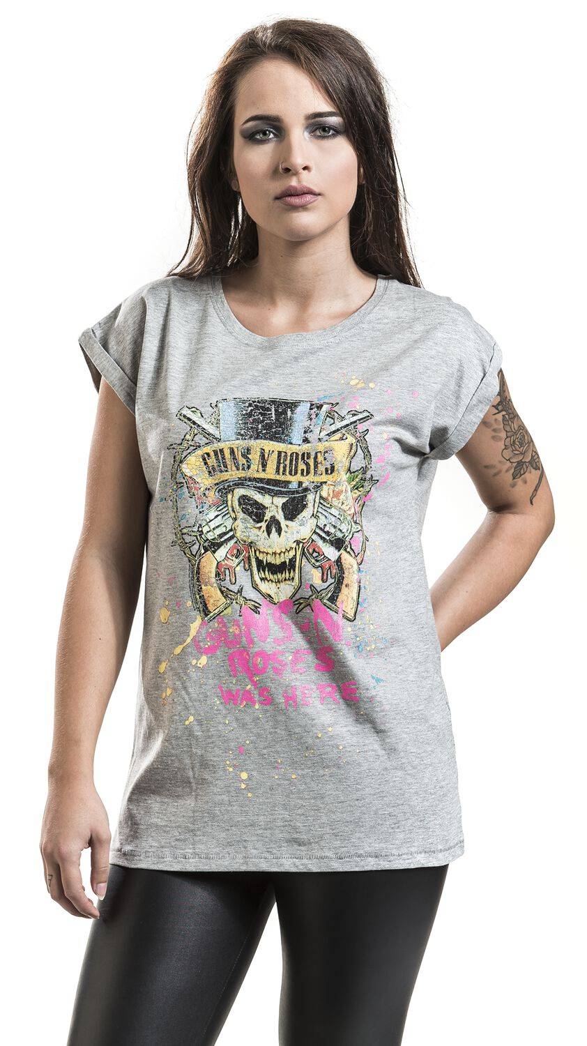 EMP "Top Hat Splatter" T-Shirt Grau Meliert Von Guns N' Roses