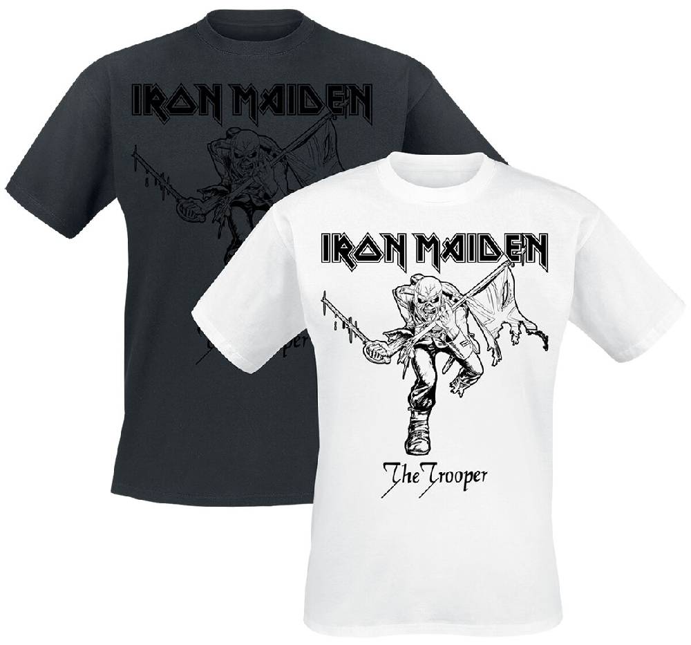 EMP "Trooper - Doppelpack" T-Shirt schwarz/weiß von Iron Maiden