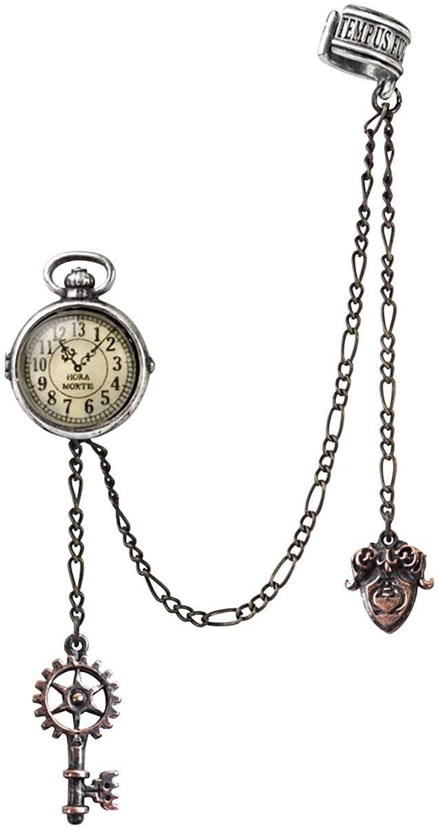 EMP "Uncle Albert's Timepiece" Ohrstecker silberfarben von Alchemy Gothic
