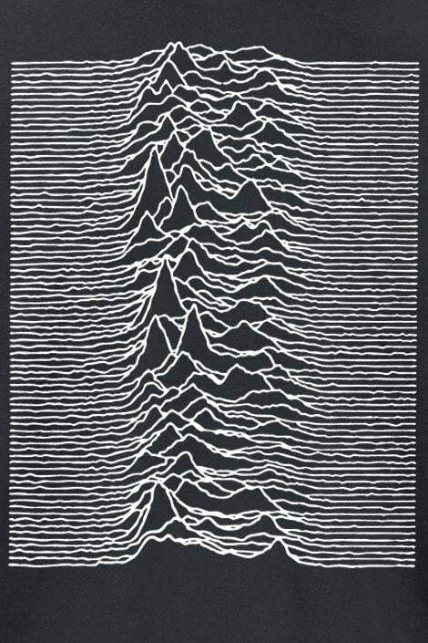 EMP "Unknown Pleasures Text Pulsar Back (A)" T-Shirt Schwarz Von Joy Division