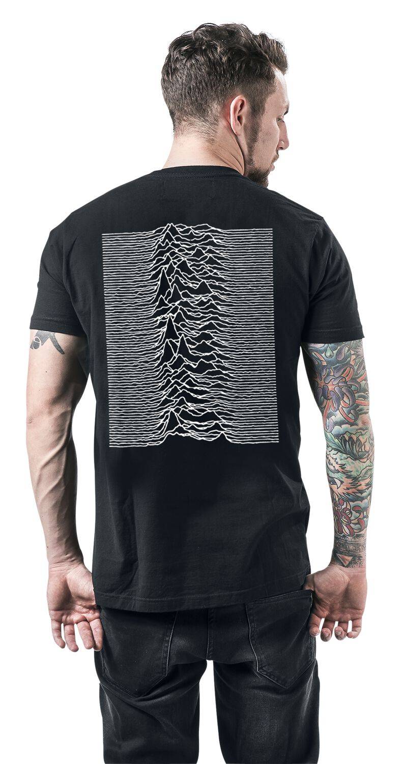 EMP "Unknown Pleasures Text Pulsar Back (A)" T-Shirt Schwarz Von Joy Division