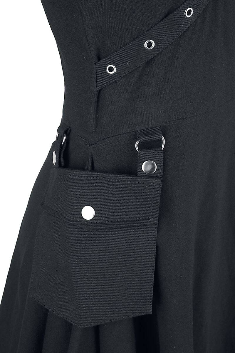 EMP "Unpleasant Dreams Dress" Mittellanges Kleid Schwarz Von Heartless