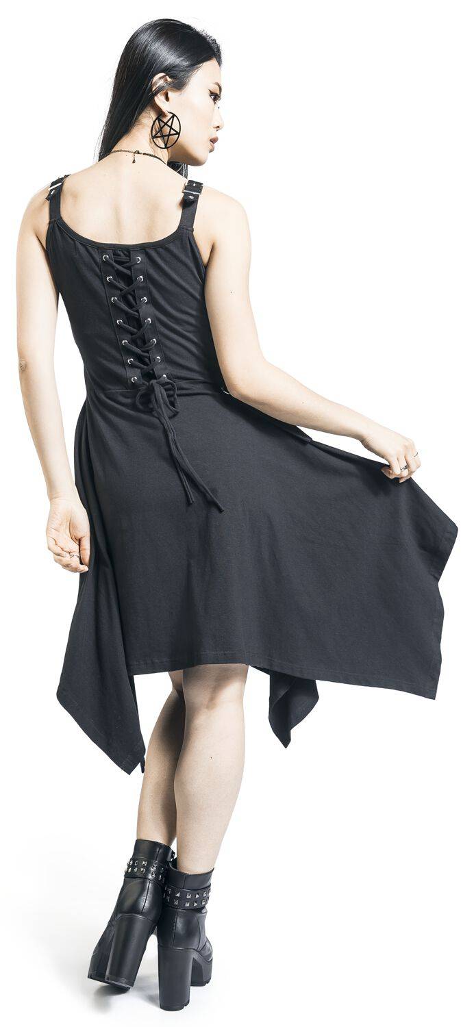 EMP "Unpleasant Dreams Dress" Mittellanges Kleid Schwarz Von Heartless