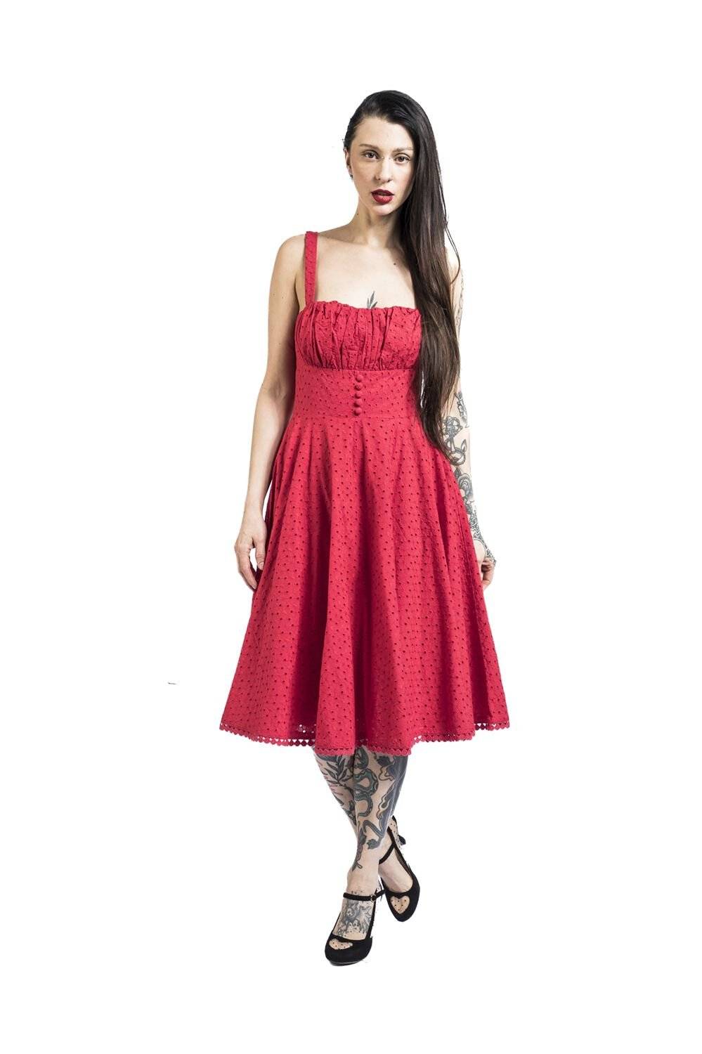 EMP "Valerie Dress" Mittellanges Kleid Rot Von Timeless London