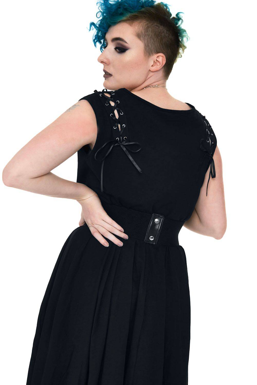 EMP "Vampire Midi Dress" Mittellanges Kleid Schwarz Von Jawbreaker