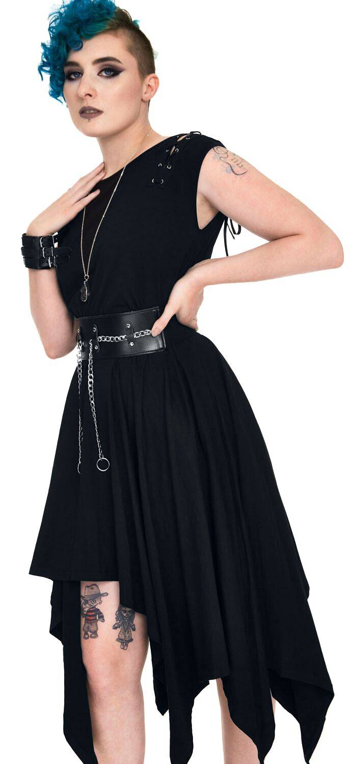 EMP "Vampire Midi Dress" Mittellanges Kleid Schwarz Von Jawbreaker