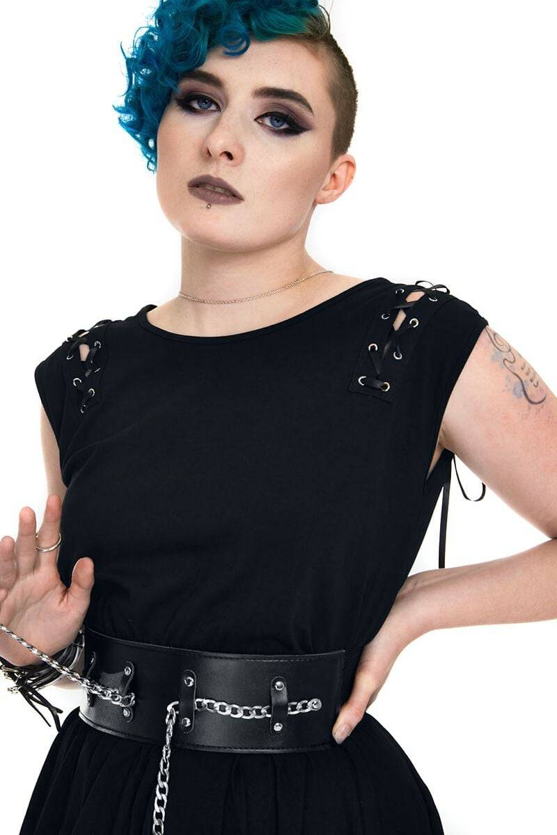 EMP "Vampire Midi Dress" Mittellanges Kleid Schwarz Von Jawbreaker