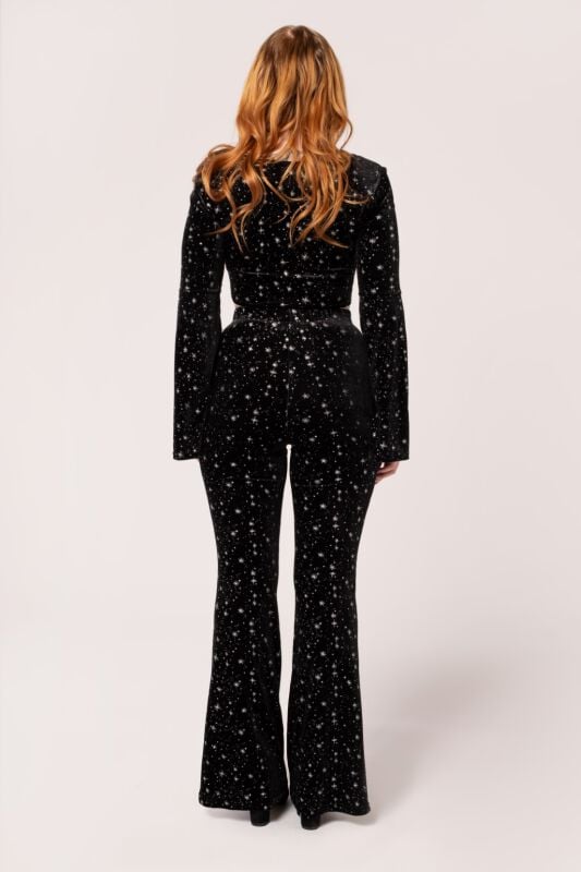 EMP "Vela Trousers" Stoffhose Schwarz/weiß Von Hell Bunny