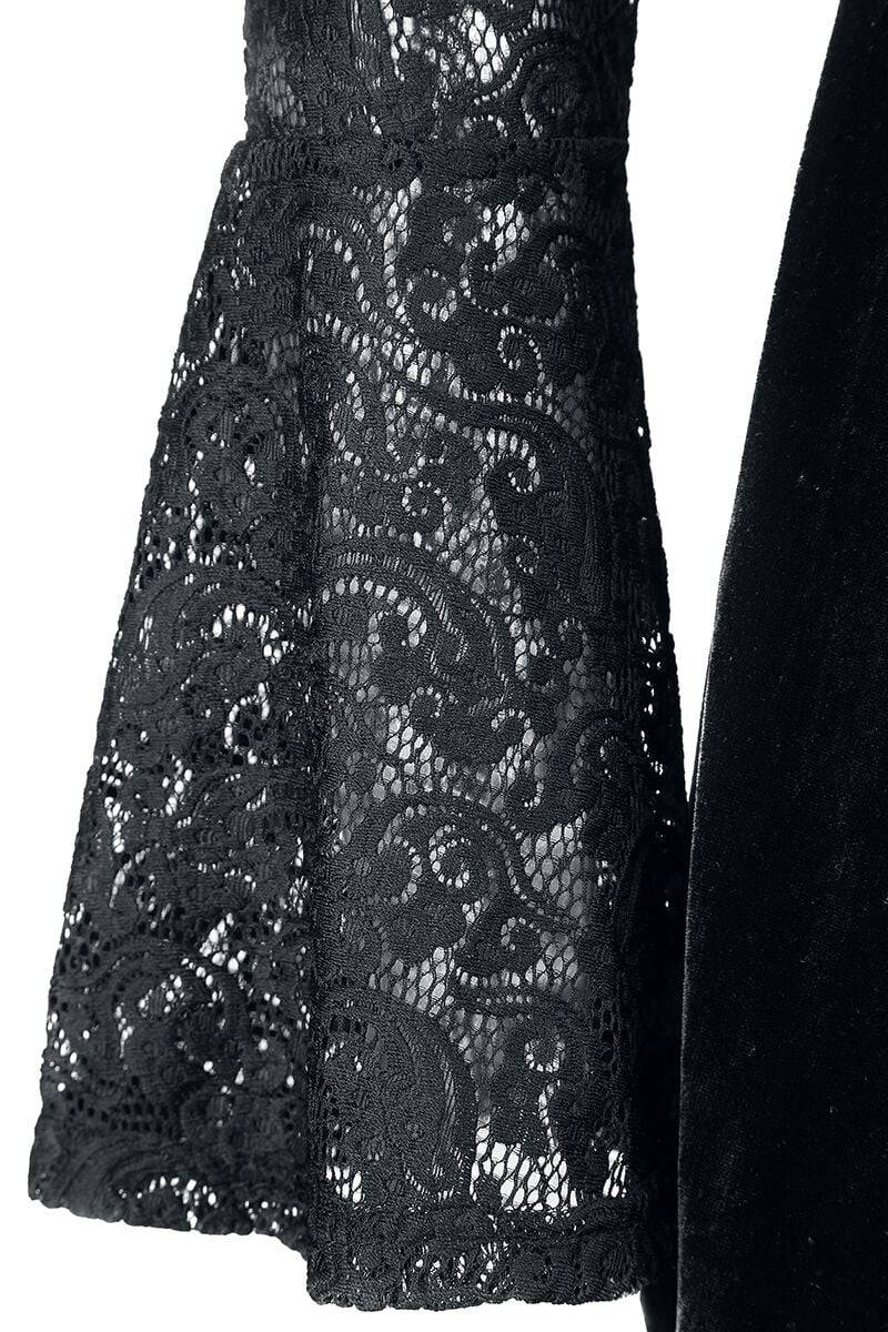EMP "Velvet And Lace" Kurzes Kleid Schwarz Von Banned Alternative