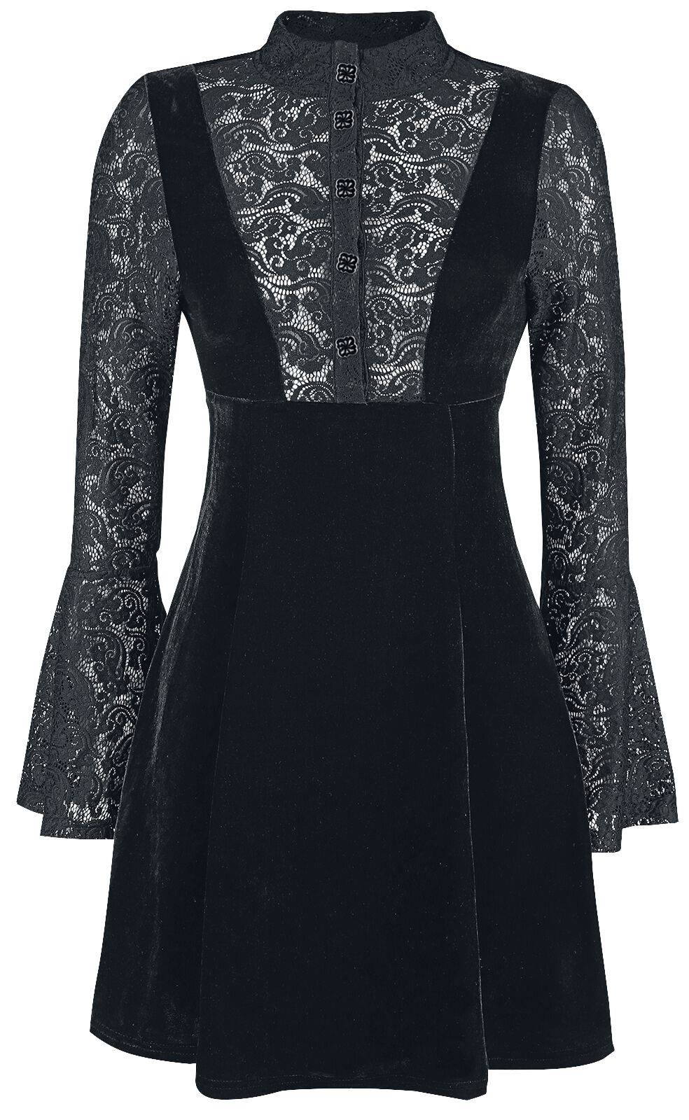 EMP "Velvet and Lace" Kurzes Kleid schwarz von Banned Alternative