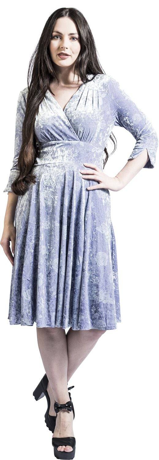 EMP "Velvet Grace Fit & Flare Dress" Mittellanges Kleid Grau Von Banned Retro